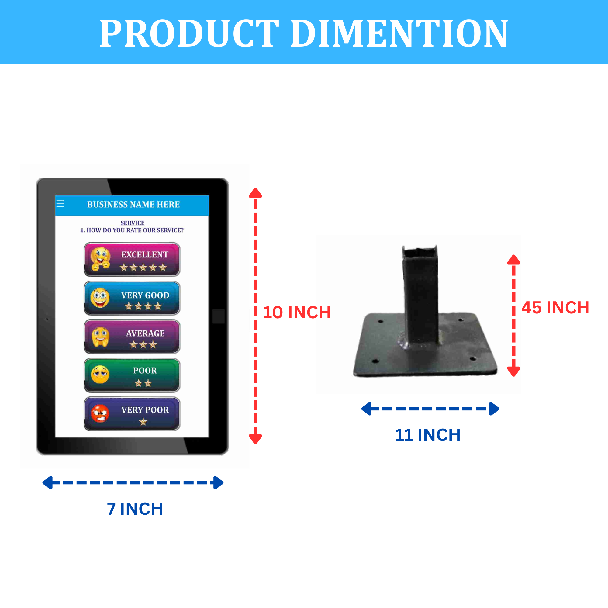 HPC 44- 10 Inch Wall Mount Touch Kiosk Customer Feedback Machine / Terminal - Image 2