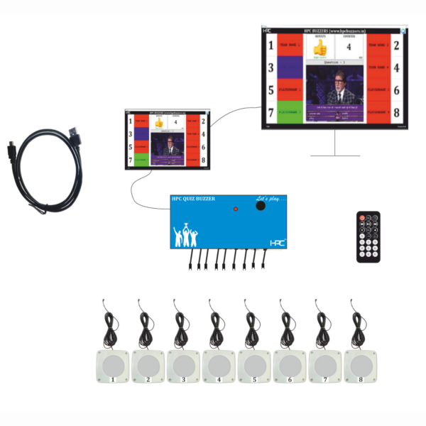 HPC 205- 8 Player Quiz Game Buzzer System with Windows Application ...