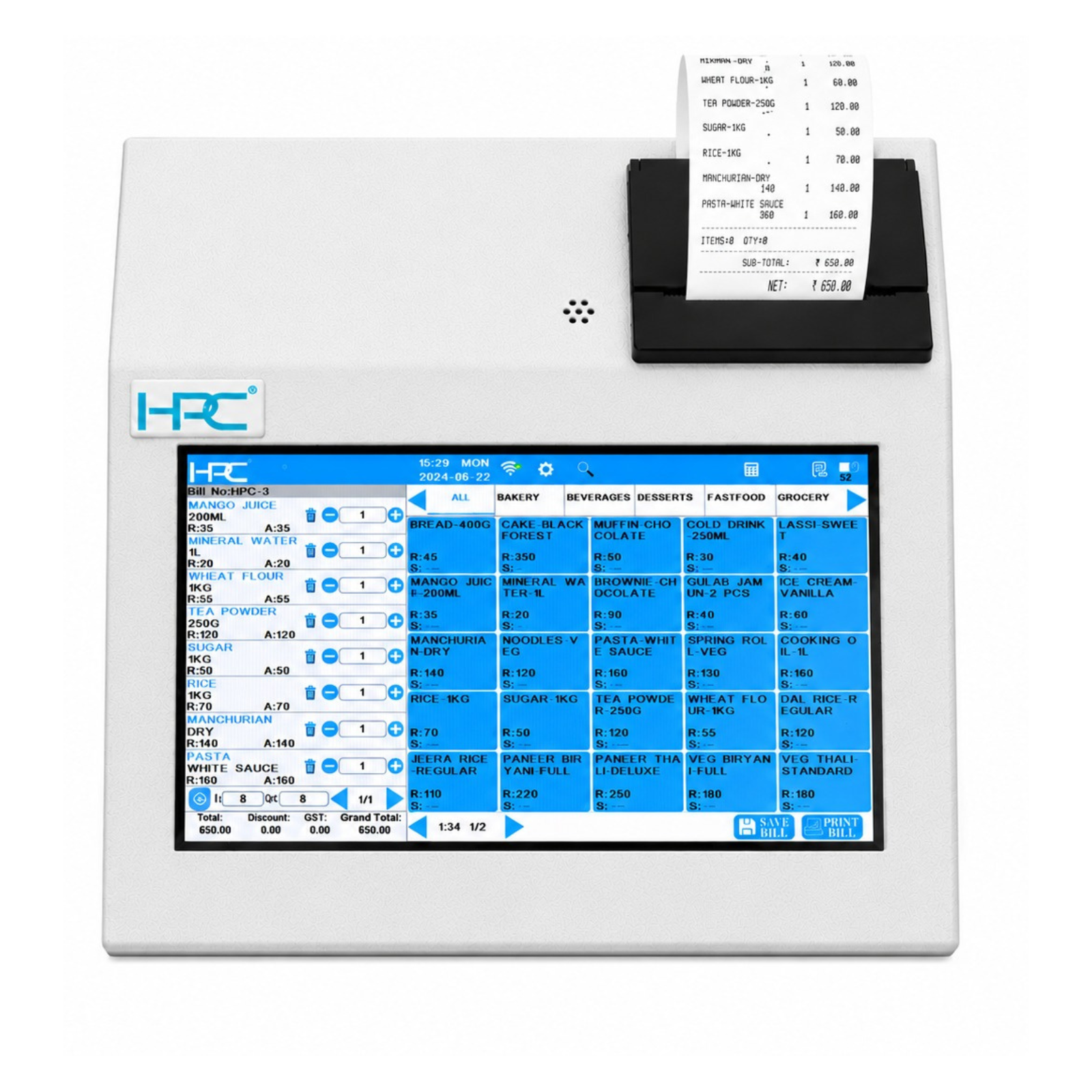 HPC 64- 10 Inch POS Billing Machine with Scanner - Image 3