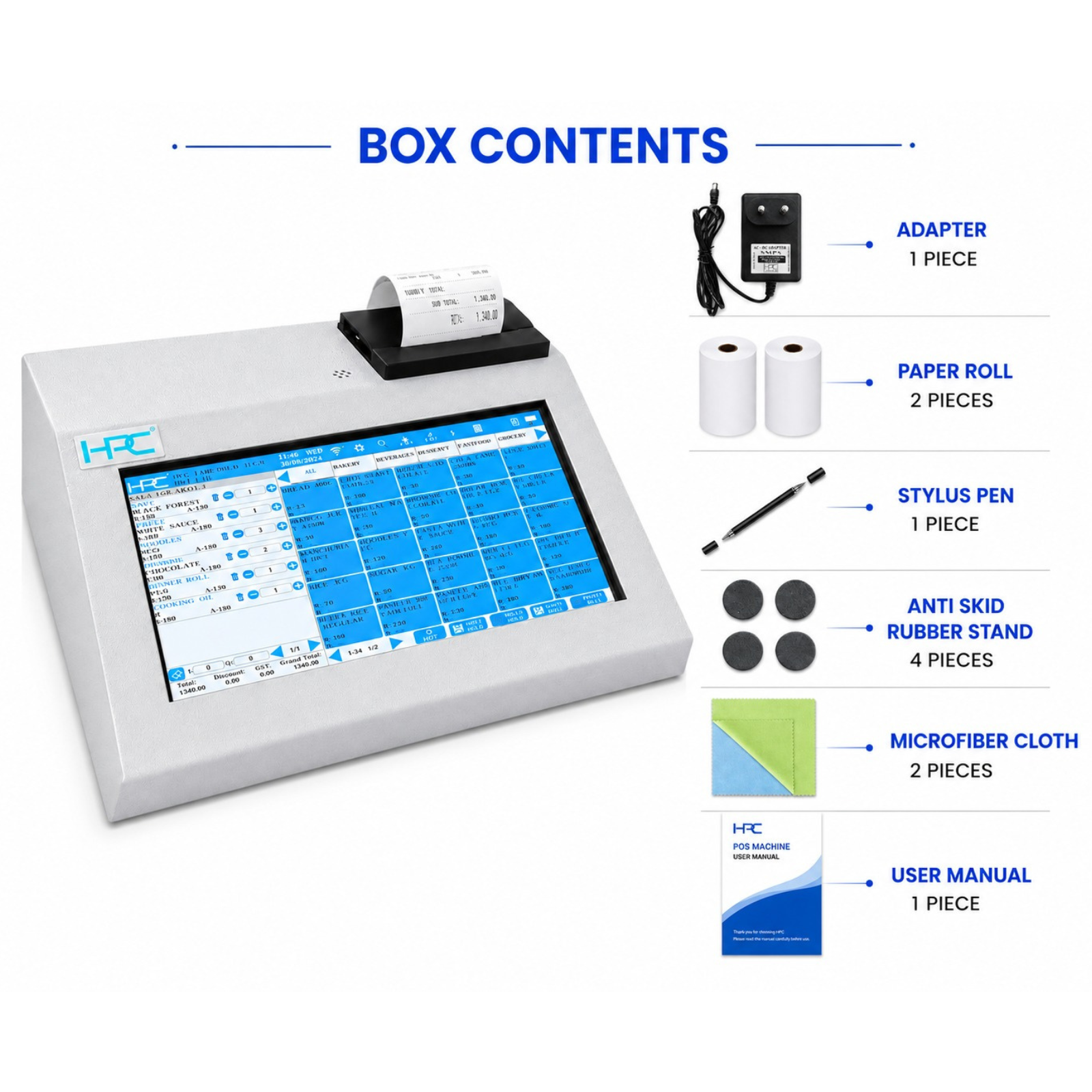 HPC 64- 10 Inch POS Billing Machine with Scanner - Image 7