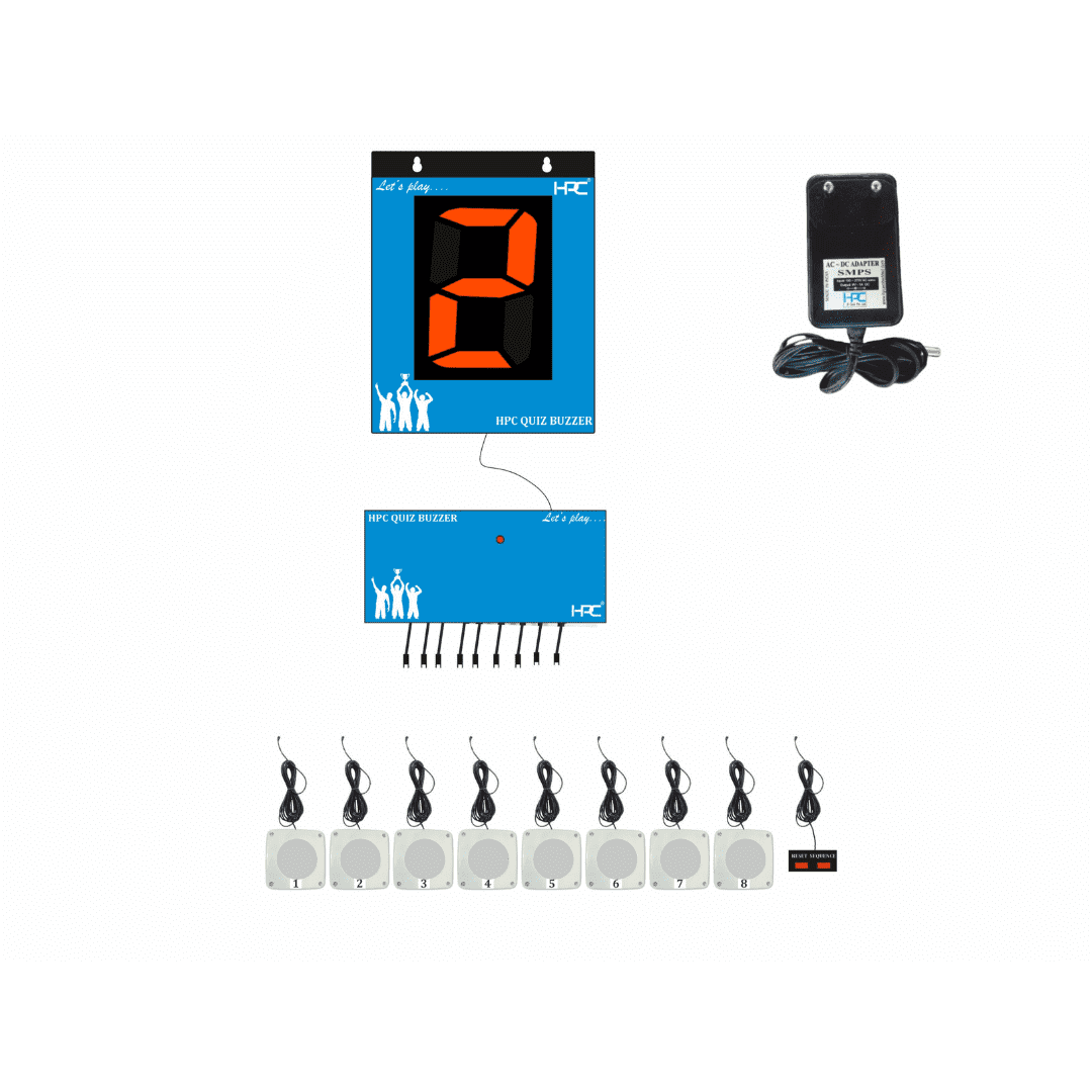HPC203- 8 User Quiz Buzzer System With 4 Inch Jumbo Display